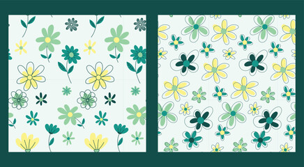 ute hand drawn spring flower seamless pattern with vibrant colors