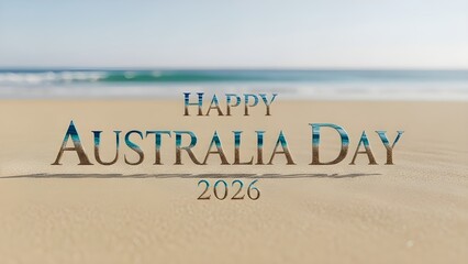 Happy australia day 2024 beach scene
