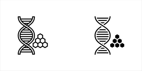 Dna icon set multiple style collection vector illustration on white background