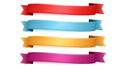 Set of four colorful, empty banners with white background, perfect for design projects and creative presentations