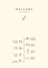 Elegant wedding schedule template with icons