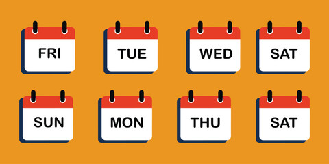 Set of minimalist calendar icons and event scheduling symbols for web and app UI