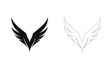 Obraz premium Simplified and detailed wing designs Vector