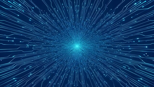 Abstract futuristic digital network glowing blue light effect isolated on transparent background - Powered by Adobe