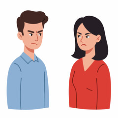 Fototapeta premium Flat Illustration Quarrel Couple Arguing Expression of Disagreement Lifestyle Moments