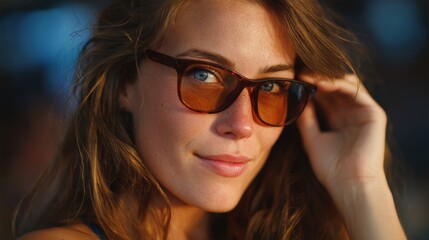 A woman with sunglasses smiling