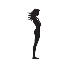 Woman silhouette standing