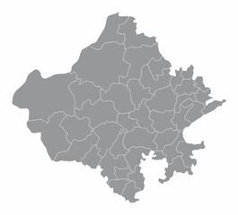 Obraz premium Rajasthan administrative map