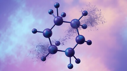 Abstract molecular structure with science and chemistry concept background
