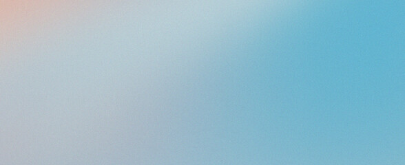 Obraz premium Abstract gradient shape warm peachy pink to cool blue grainy background noise texture design wallpaper backdrop banner poster header. Soft diffused speckled surface with ethereal calm.