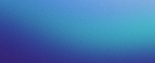 Abstract gradient shape deep blue to turquoise grainy background noise texture design wallpaper backdrop banner poster header. Granular surface with calming dynamic color blend.