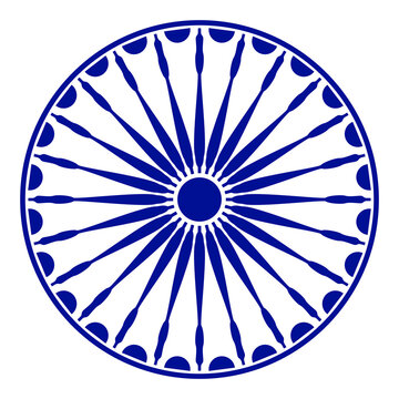 Wheel icon isolated over white background.Wheel with spokes vector icon.Modern ashok chakra graphic element icon isolated over white background.Chakra wheel with twenty four spokes.