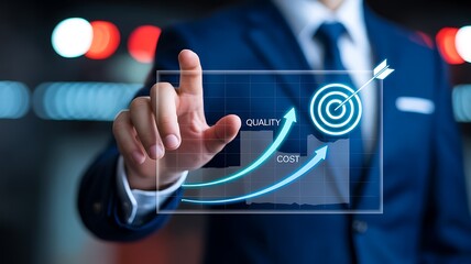 Business performance growth and target success analytics concept
