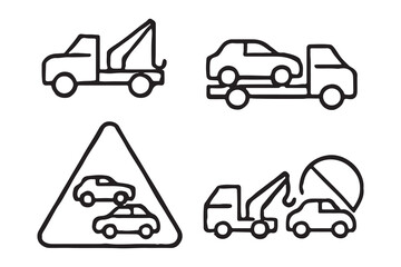 Towing and Roadside Assistance Line Icons