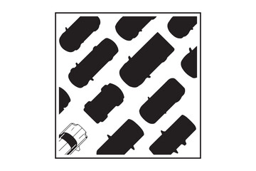 Overhead Car Silhouettes for Parking Layouts