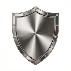 silver metal shield with rivets and border