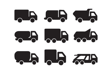 Collection of Various Truck and Lorry Silhouettes