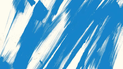 An abstract grunge design blends blue and white paint texture with a summer sky background to create a motion blur pattern of clouds and light