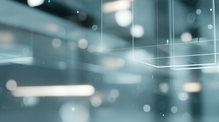 A futuristic IT and technology hub with sleek computers, modern servers, digital networks, innovative gadgets, and advanced machinery in a contemporary office environment viewed from a high angle