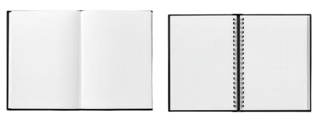 Two Open Blank Notebooks for Design