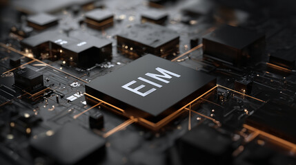 A compact "EIM" icon representing an Edge Intelligence Module, designed as a localized processing unit
