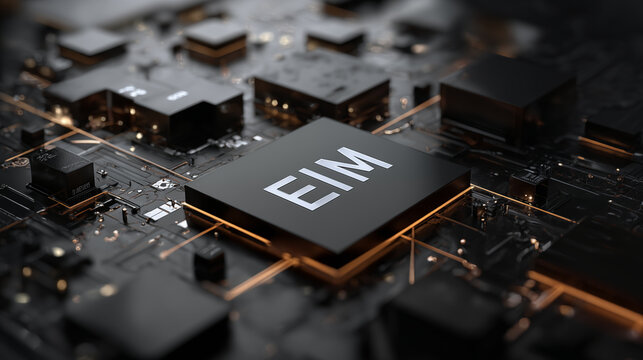 A compact "EIM" icon representing an Edge Intelligence Module, designed as a localized processing unit