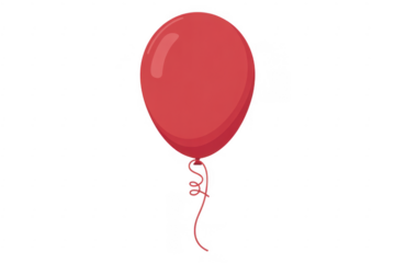 Red balloon with twisted pink ribbon party celebration isolated on a transparent background