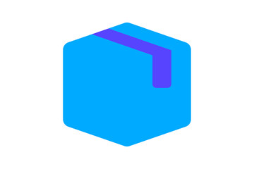 Dispatch Icon - Box and delivery dispatch icon in blue and purple for logistics, shipping, and supply chain management in a modern flat design, isolated on transparent background.