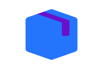 Dispatch Icon - Box and delivery dispatch icon in Cobalt Blue and Grape Purple for logistics, shipping, and supply chain management in a modern flat design, isolated on transparent background.