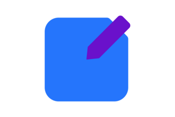Notes Icon - Notepad and pen icon in Cobalt Blue and Grape Purple for writing, task lists, and documentation in a modern flat style for productivity application UI, isolated on transparent background.