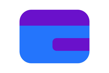 Wallet Icon - Digital finance wallet icon in Cobalt Blue and Grape Purple for payment processing, banking, and cryptocurrency storage flat style for fintech apps, isolated on transparent background.