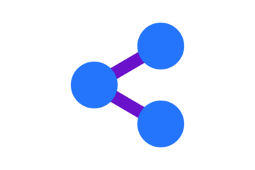 Share Icon - Digital share symbol in Cobalt Blue and Grape Purple for social networking, content distribution, and connectivity in professional interface design, isolated on transparent background.