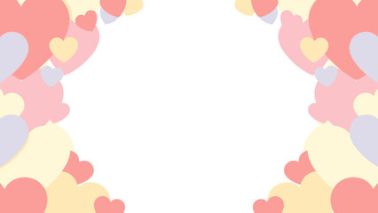 Soft Pastel Hearts Border Background for Valentine's Day and Love-themed Designs