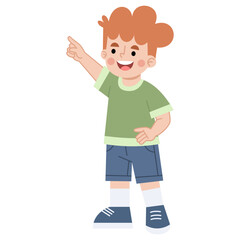 Cartoon of Boy Pointing Upward
