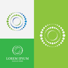 halftone circle dots vector illustration