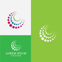 halftone circle dots vector illustration