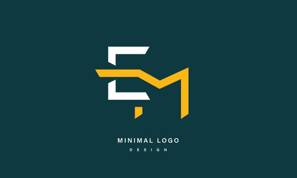 Letter EM Monogram Logo &ndash; Modern Angular Initial Lettermark Design