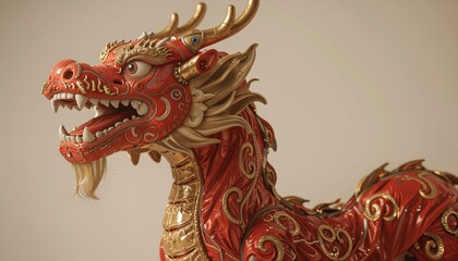 Intricate Golden Embellished Dragon Costume with Stunning Detail and Vibrant Colors