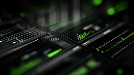 Advanced IT and technology infrastructure with servers and networking equipment in a modern data center facility viewed from above