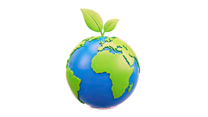 Earth with sprouting leaves