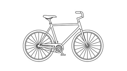 Fototapeta premium Minimal Line Art Bicycle Illustration