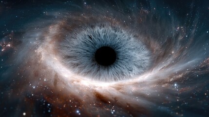 Surreal Cosmic Eye in Deep Space, Vision, Consciousness and Universe Concept