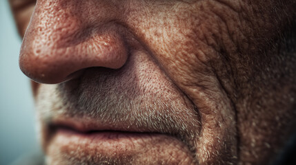Obraz premium Old sailor’s wrinkled face closeup