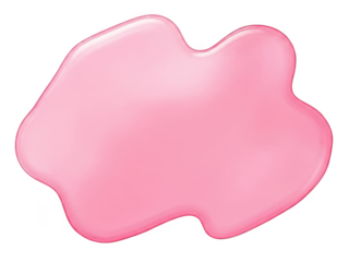 Pink blob shape isolated on transparent background 