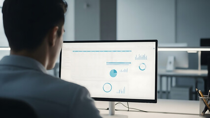 Focused Professional Looking at Computer Screen