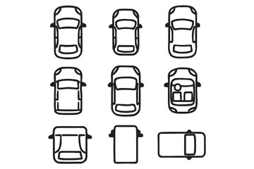 Top-Down View Car Icons Collection