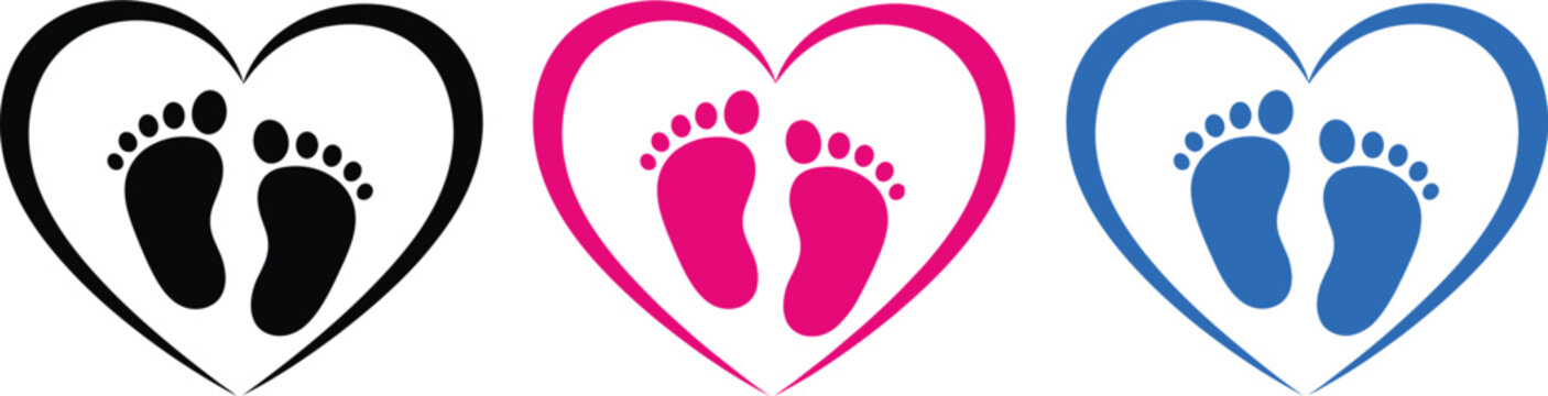 Sweet baby footprints embraced by loving hearts, a symbol of new beginnings and joy