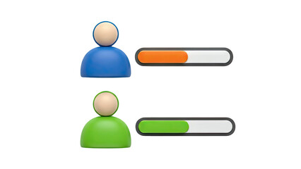 User icons with progress bars