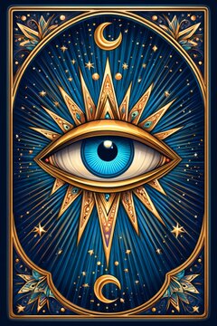 All seeing eye design symbolizing mysticism and spirituality