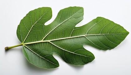 Foglia Di Fico Su Sfondo Bianco